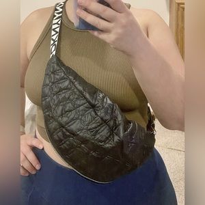 Black quilted crossbody bag